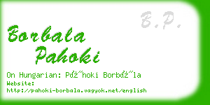 borbala pahoki business card